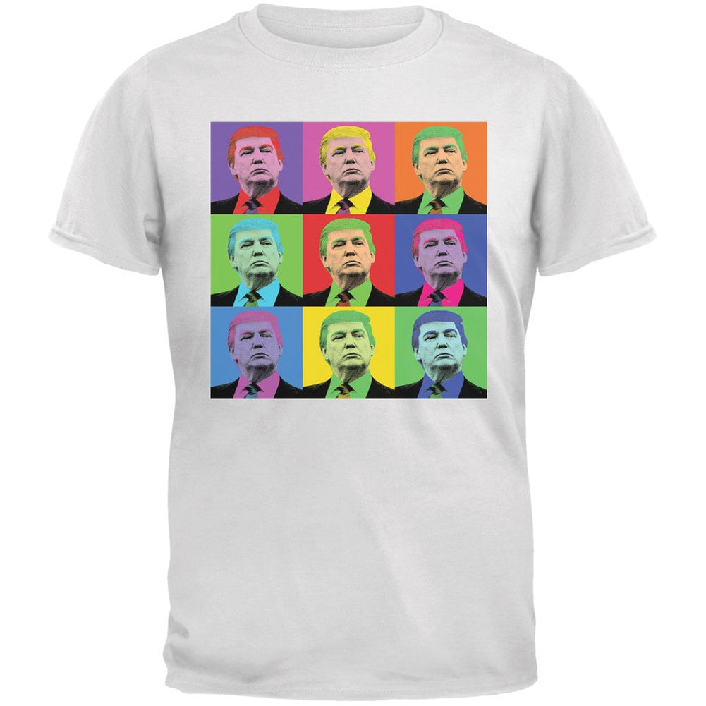 Election 2016 Donald Trump Pop Art Squares White Youth T-Shirt Youth T-Shirts Old Glory LG White 