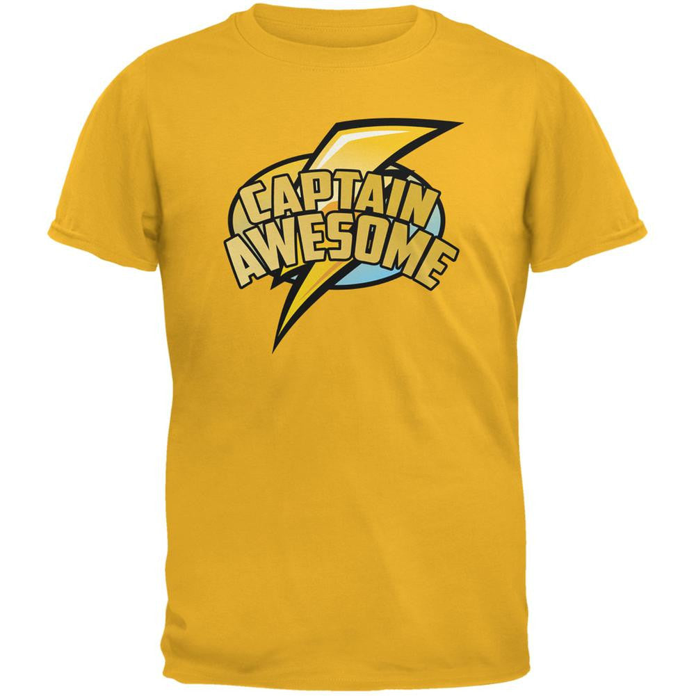 Captain Awesome Gold Youth T-Shirt Youth T-Shirts Old Glory LG Yellow 