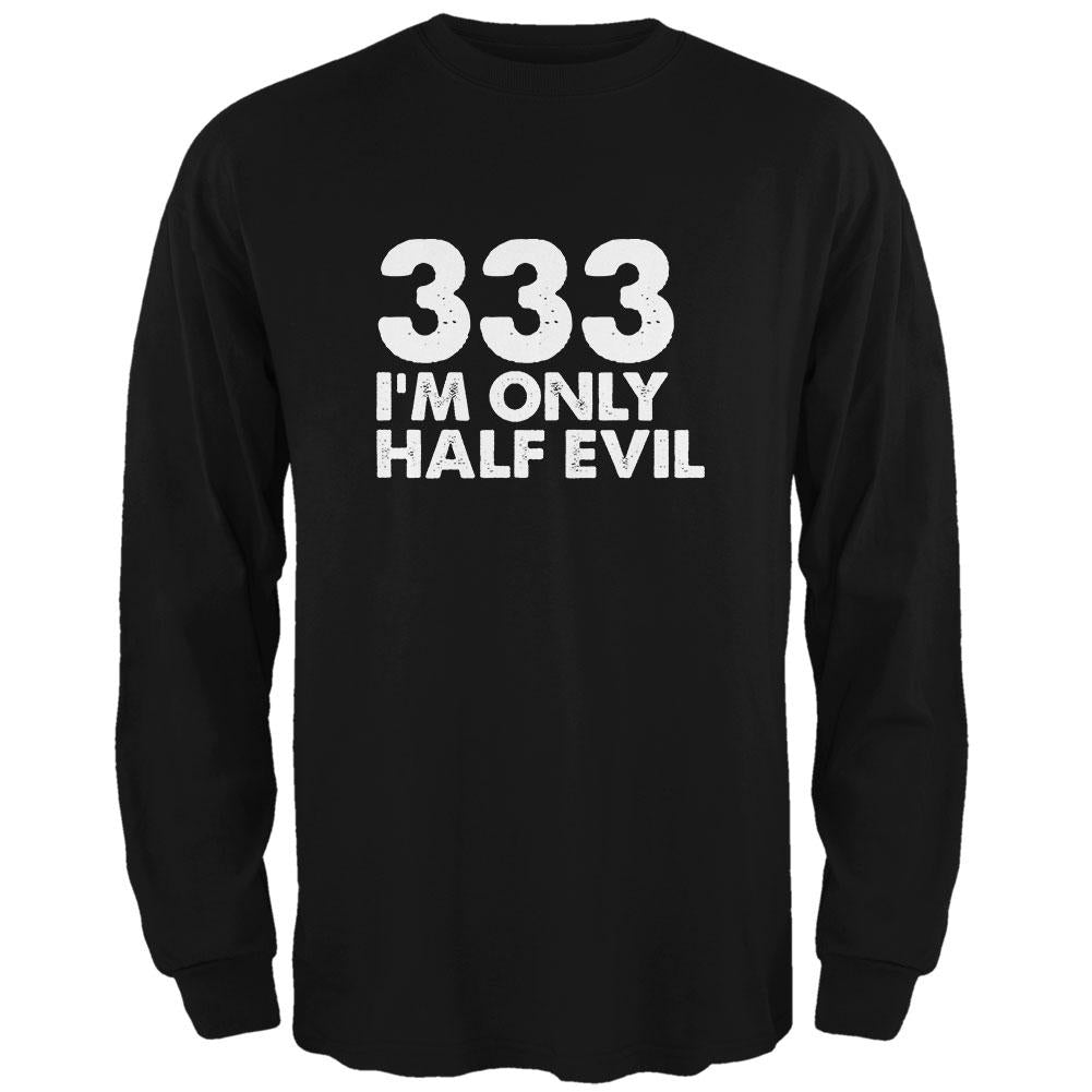 Halloween 333 Half Evil Black Adult Long Sleeve T-Shirt Men's Long Sleeves Old Glory 2XL Black 