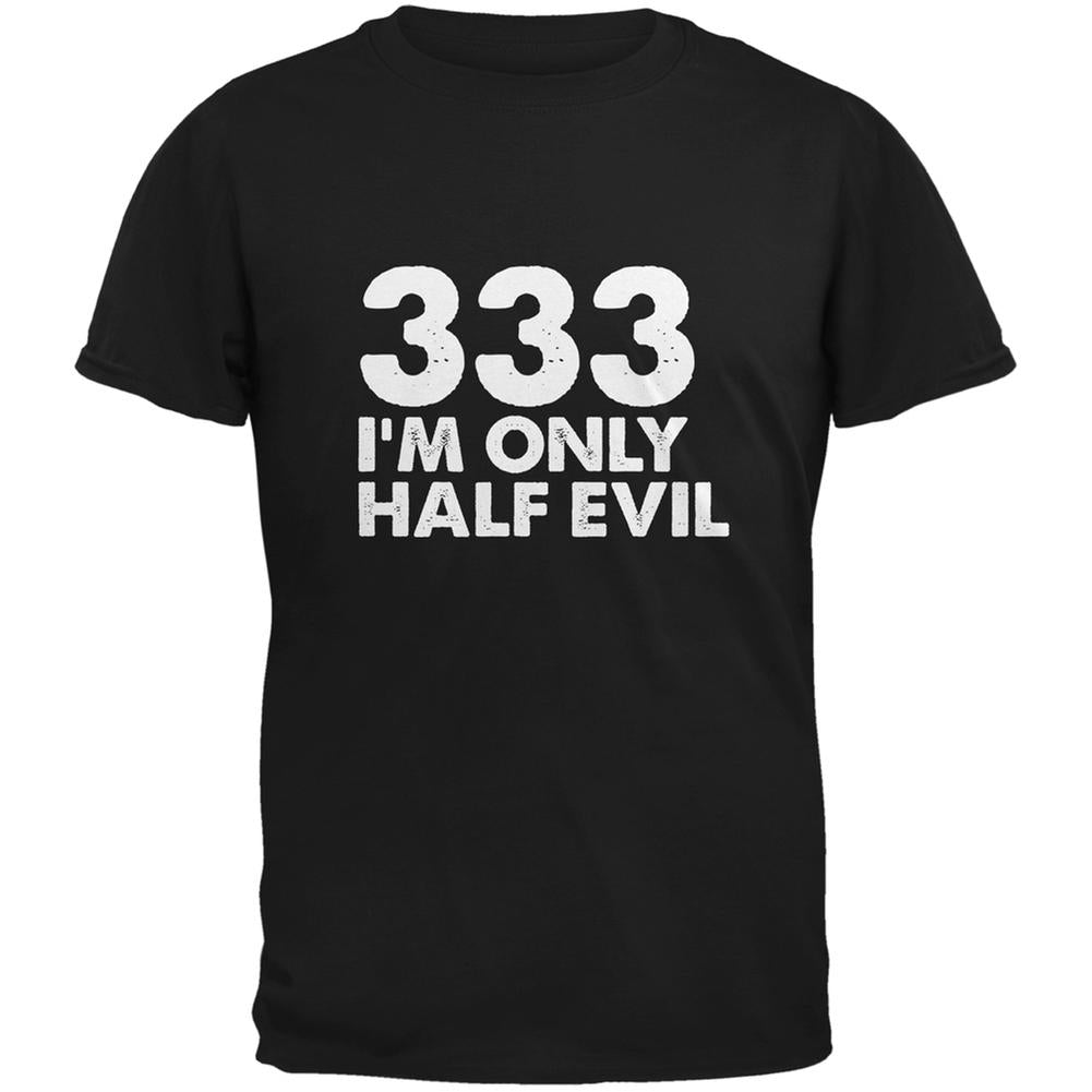 Halloween 333 Half Evil Black Adult T-Shirt Men's T-Shirts Old Glory 2XL Black 