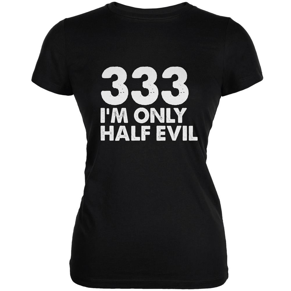 Halloween 333 Half Evil Black Juniors Soft T-Shirt Juniors T-Shirts Old Glory 2XL Black 