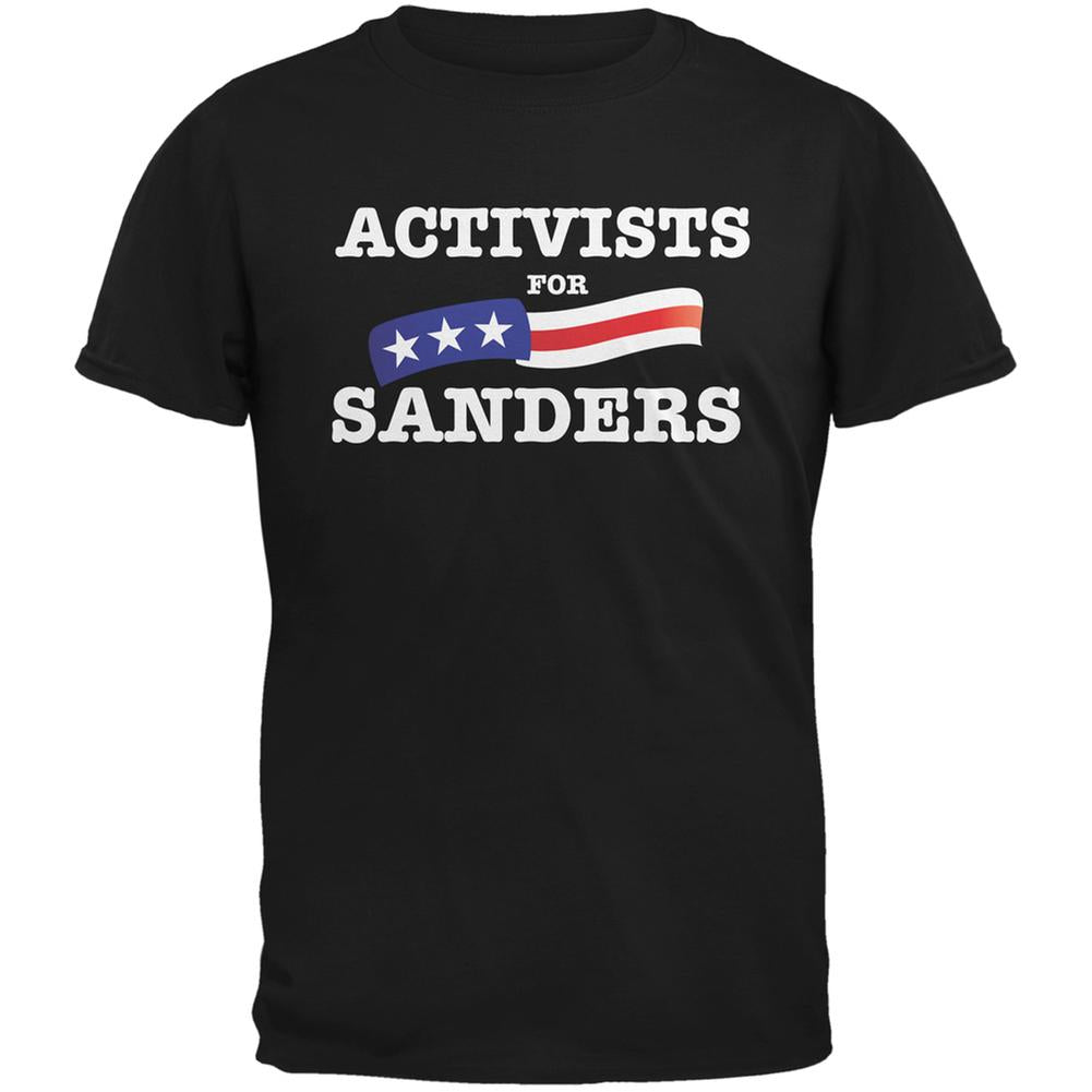 Election 2016 Activists For Sanders Black Adult T-Shirt Men's T-Shirts Old Glory 2XL Black 