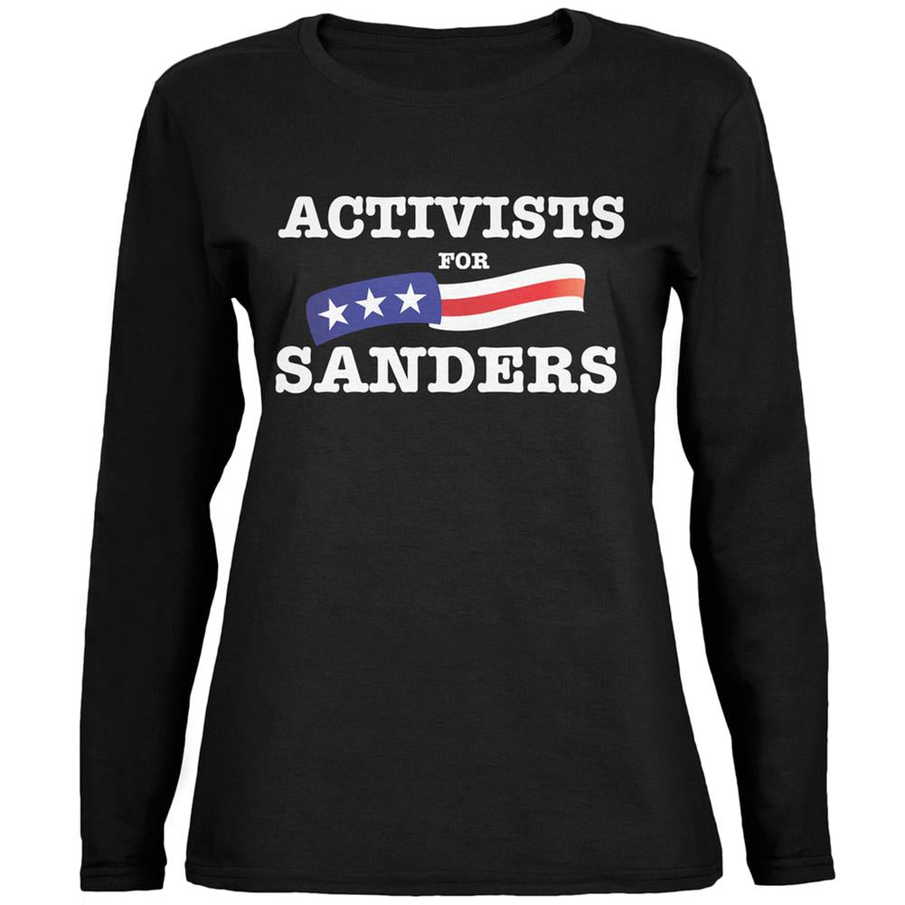 Election 2016 Activists For Sanders Black Womens Long Sleeve T-Shirt Women's Long Sleeves Old Glory 2XL Black 