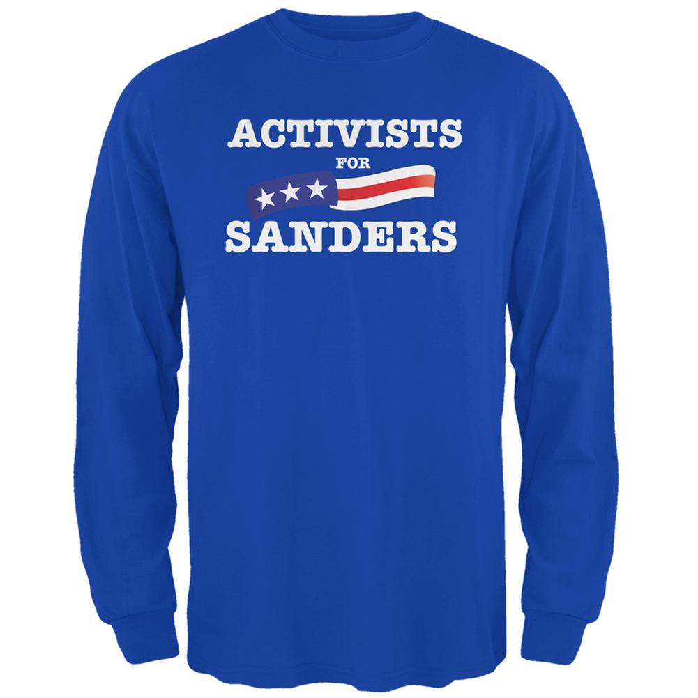 Election 2016 Activists For Sanders Royal Adult Long Sleeve T-Shirt Men's Long Sleeves Old Glory 2XL Blue 