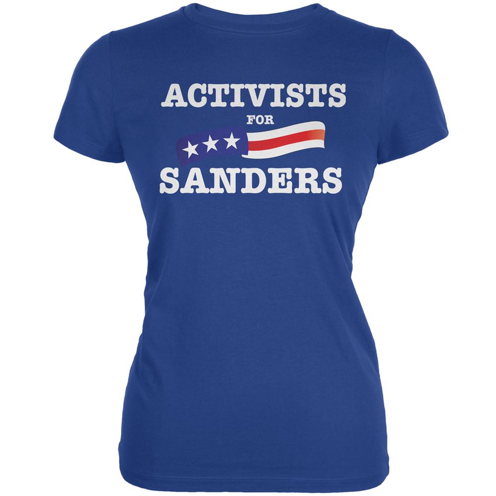 Election 2016 Activists For Sanders Royal Juniors Soft T-Shirt Juniors T-Shirts Old Glory 2XL Blue 