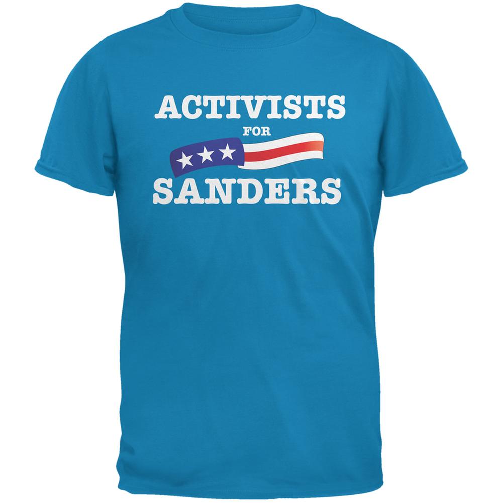 Election 2016 Activists For Sanders Sapphire Blue Adult T-Shirt Men's T-Shirts Old Glory 2XL Blue 