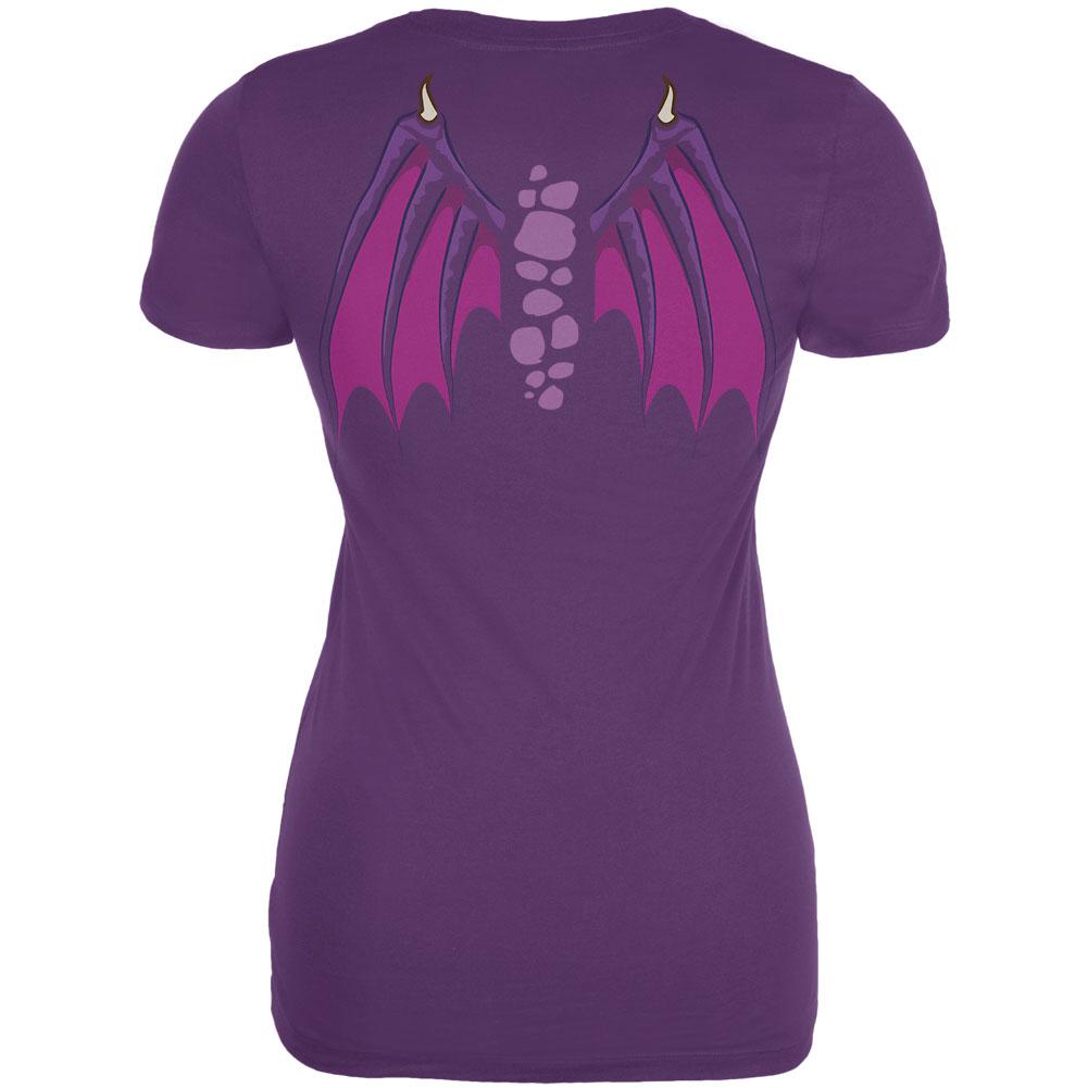 Halloween Flying Purple People Eater Plum Juniors Soft T-Shirt Juniors T-Shirts Old Glory   