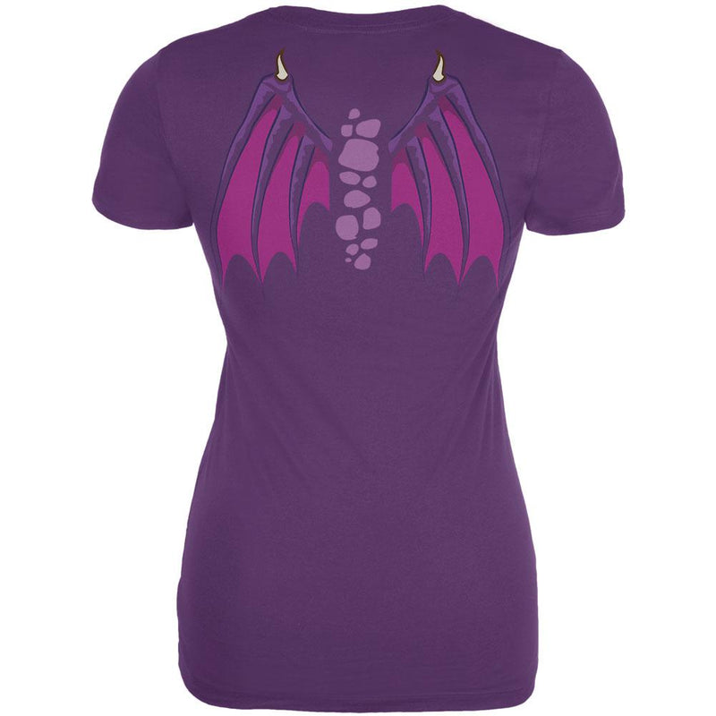 Halloween Flying Purple People Eater Plum Juniors Soft T-Shirt Juniors T-Shirts Old Glory   