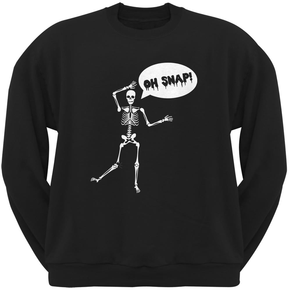 Halloween Oh Snap Skeleton Black Adult Sweatshirt Men's Sweatshirts Old Glory 2XL Black 