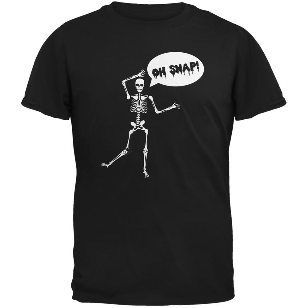 Halloween Oh Snap Skeleton Black Adult T-Shirt Men's T-Shirts Old Glory 2XL Black 