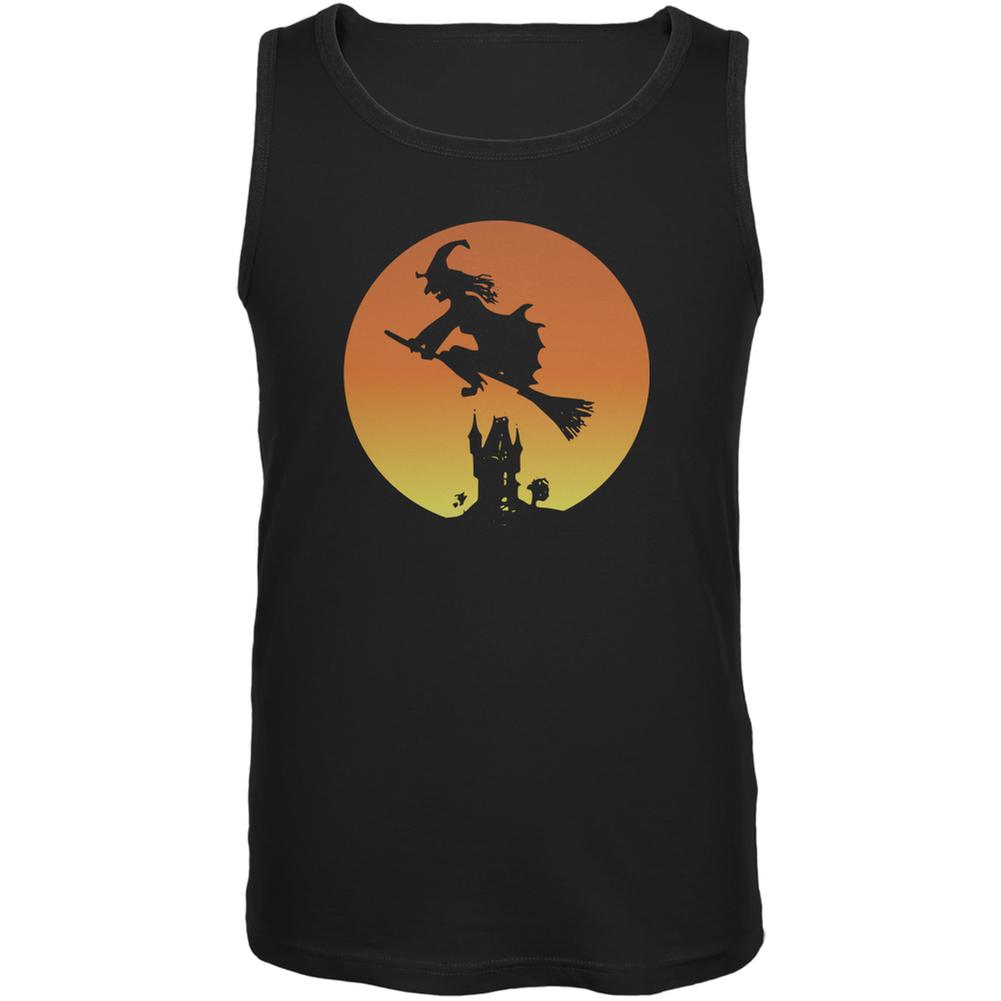 Halloween Witch Sunset Black Adult Tank Top Men's Tank Tops Old Glory 2XL Black 