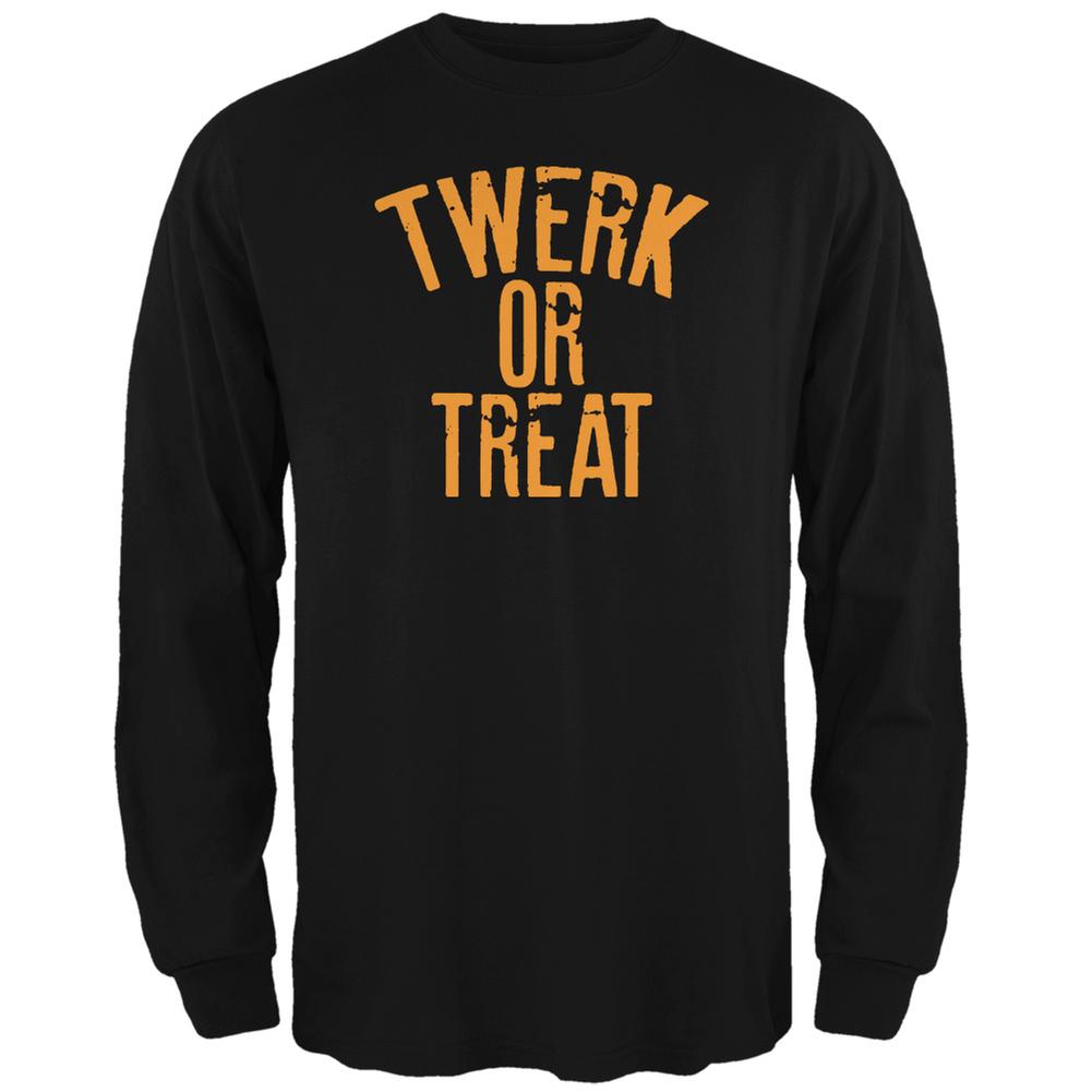 Halloween Twerk Or Treat Black Adult Long Sleeve T-Shirt Men's Long Sleeves Old Glory 2XL Black 