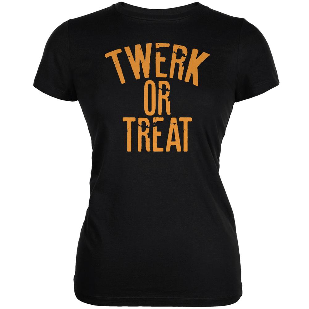 Halloween Twerk Or Treat Black Juniors Soft T-Shirt Juniors T-Shirts Old Glory 2XL Black 