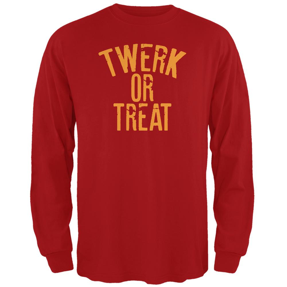 Halloween Twerk Or Treat Red Adult Long Sleeve T-Shirt Men's Long Sleeves Old Glory 2XL Red 