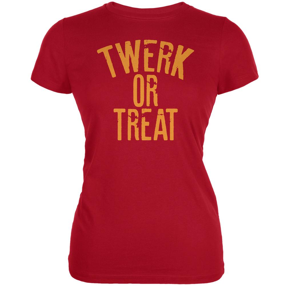 Halloween Twerk Or Treat Red Juniors Soft T-Shirt Juniors T-Shirts Old Glory 2XL Red 