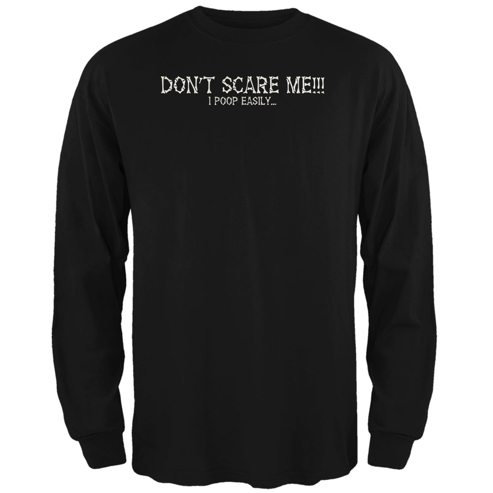 Halloween Scare Poop Easily Black Adult Long Sleeve T-Shirt Men's Long Sleeves Old Glory 2XL Black 