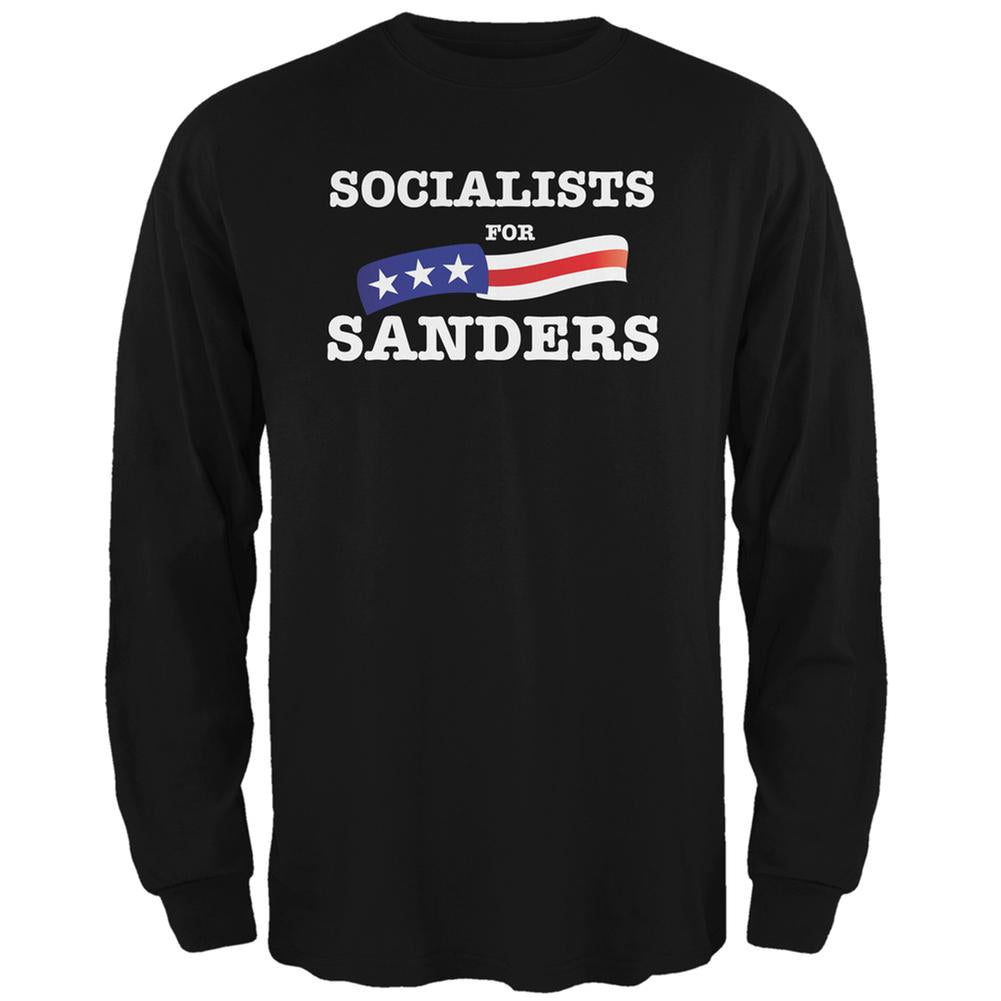 Election 2016 Socialists For Sanders Black Adult Long Sleeve T-Shirt Men's Long Sleeves Old Glory 2XL Black 