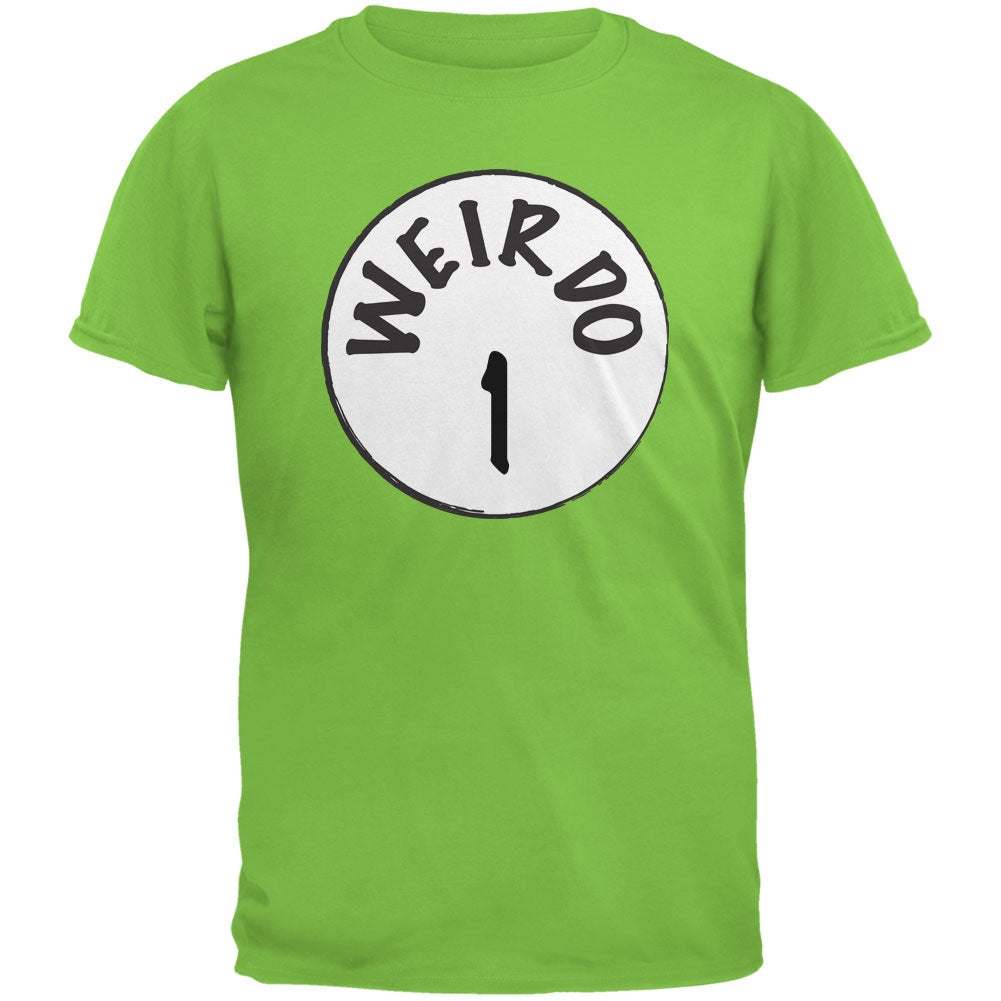 Halloween Weirdo 1 One Lime Green Adult T-Shirt Men's T-Shirts Old Glory 2XL Green 