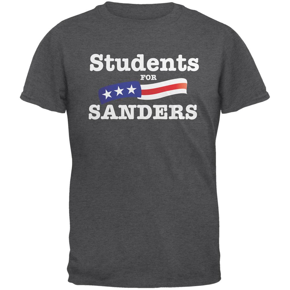 Election 2016 Students For Sanders Dark Heather Adult T-Shirt Men's T-Shirts Old Glory 2XL Grey 