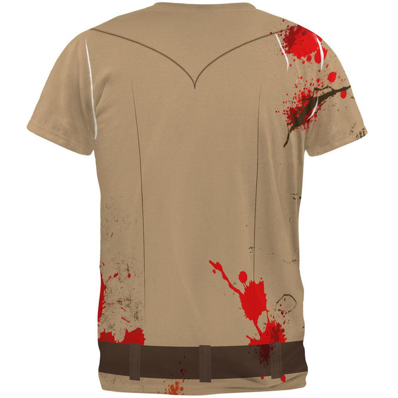 Halloween Zombie Grime Sheriff Walker Costume All Over Adult T-Shirt Men's T-Shirts The Walking Dead   