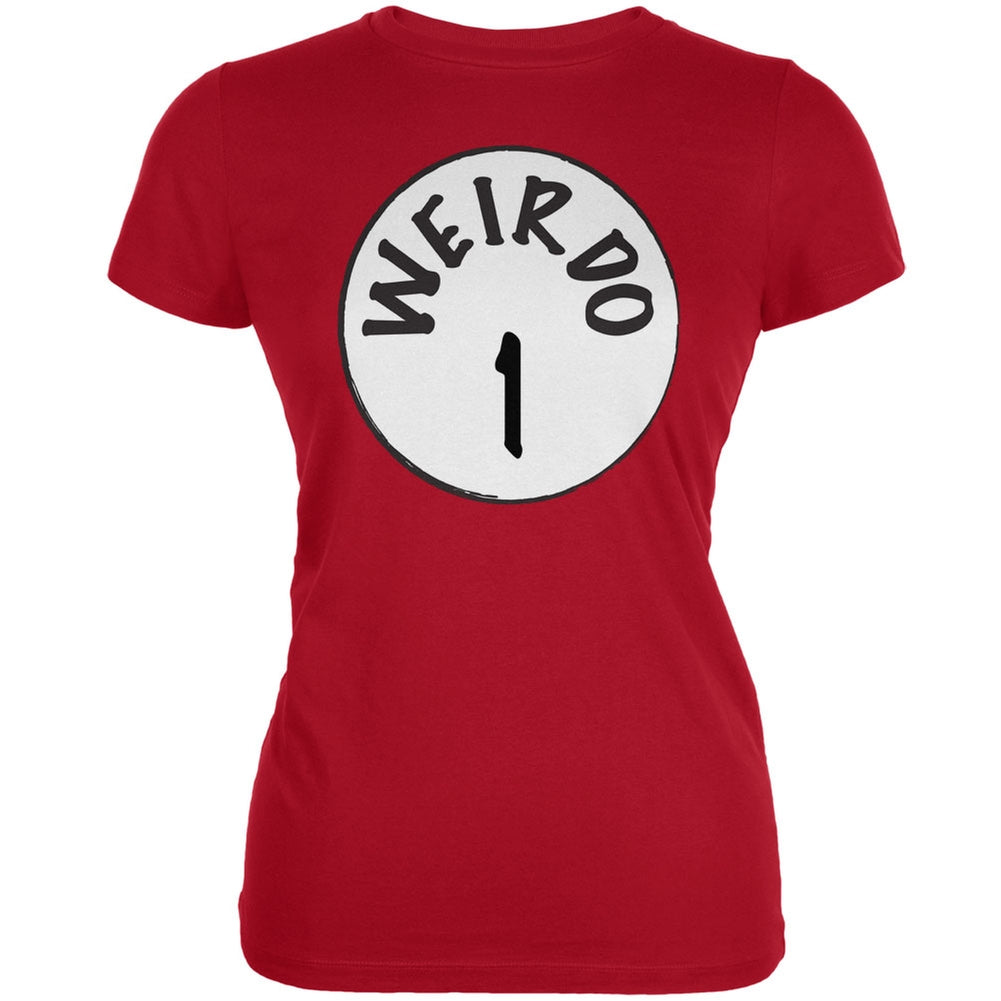 Halloween Weirdo 1 One Red Juniors Soft T-Shirt Juniors T-Shirts Old Glory 2XL Red 