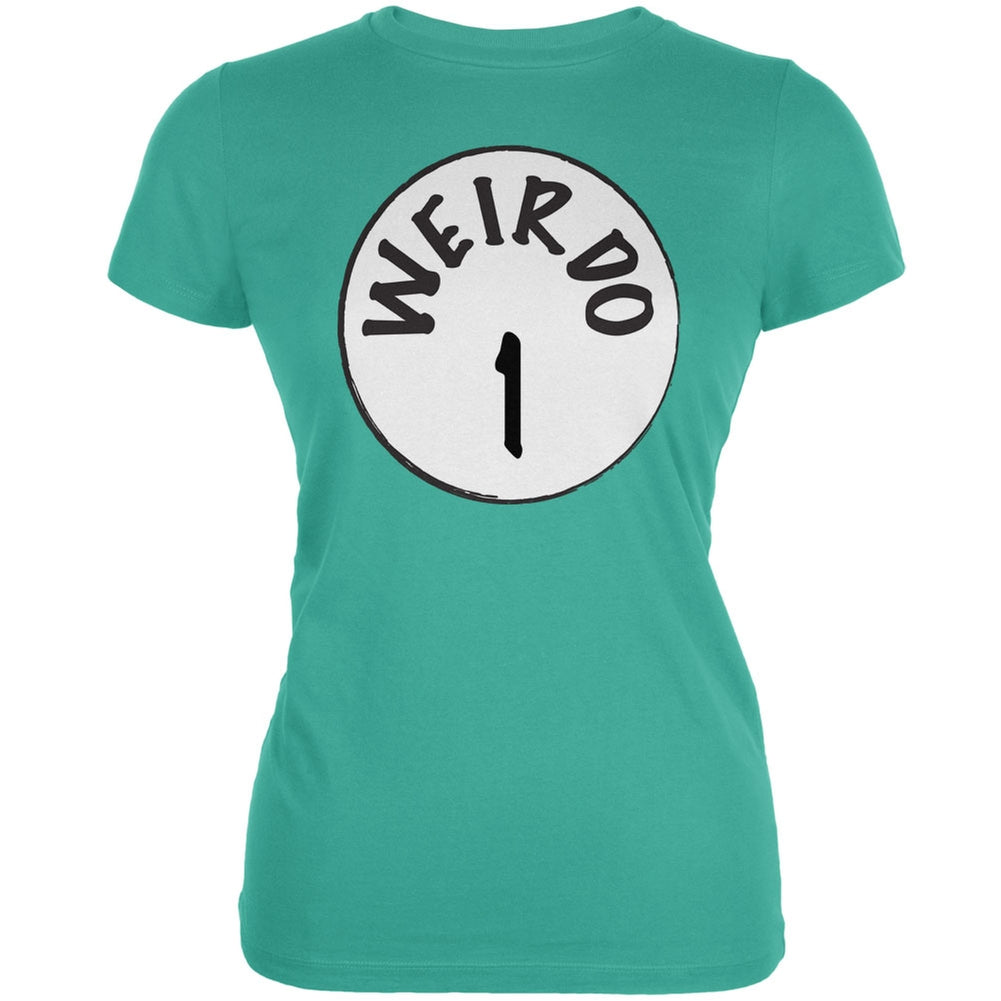 Halloween Weirdo 1 One Teal Juniors Soft T-Shirt Juniors T-Shirts Old Glory 2X Blue 