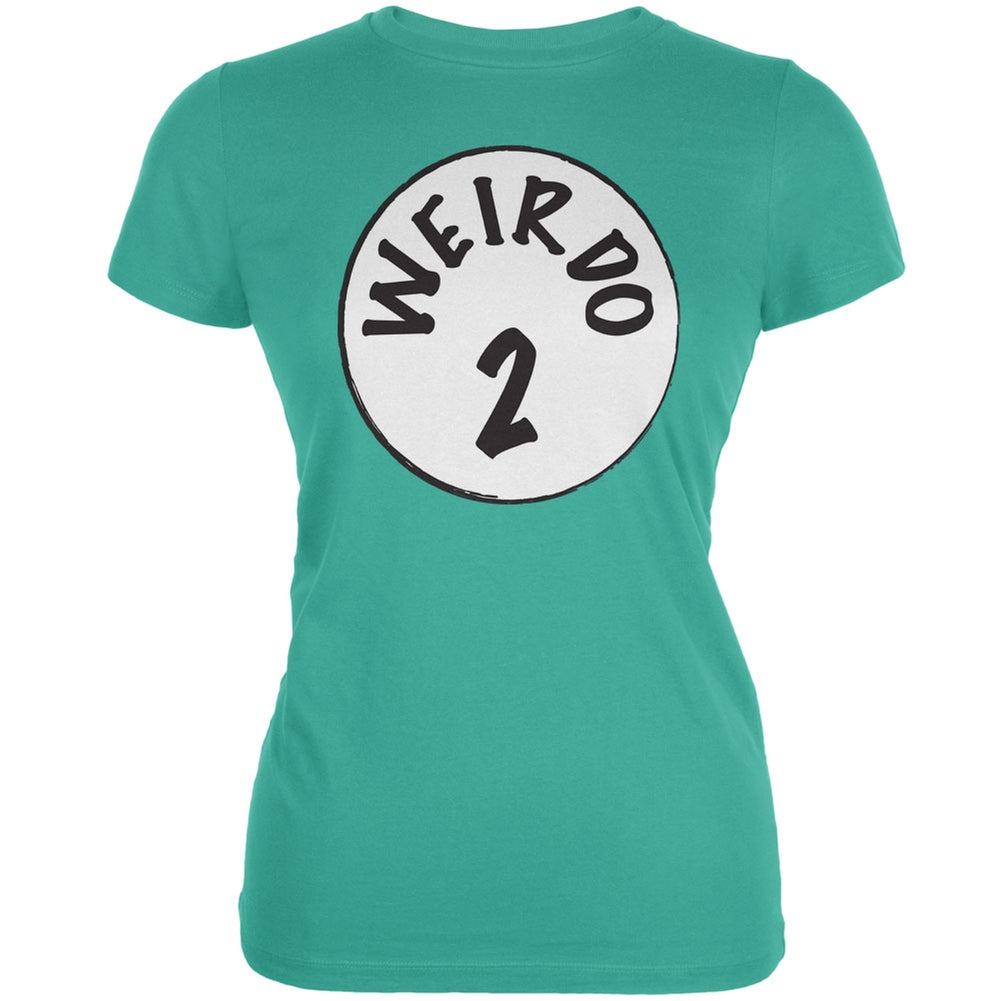 Halloween Weirdo 2 Two Teal Juniors Soft T-Shirt Juniors T-Shirts Old Glory LG Blue 