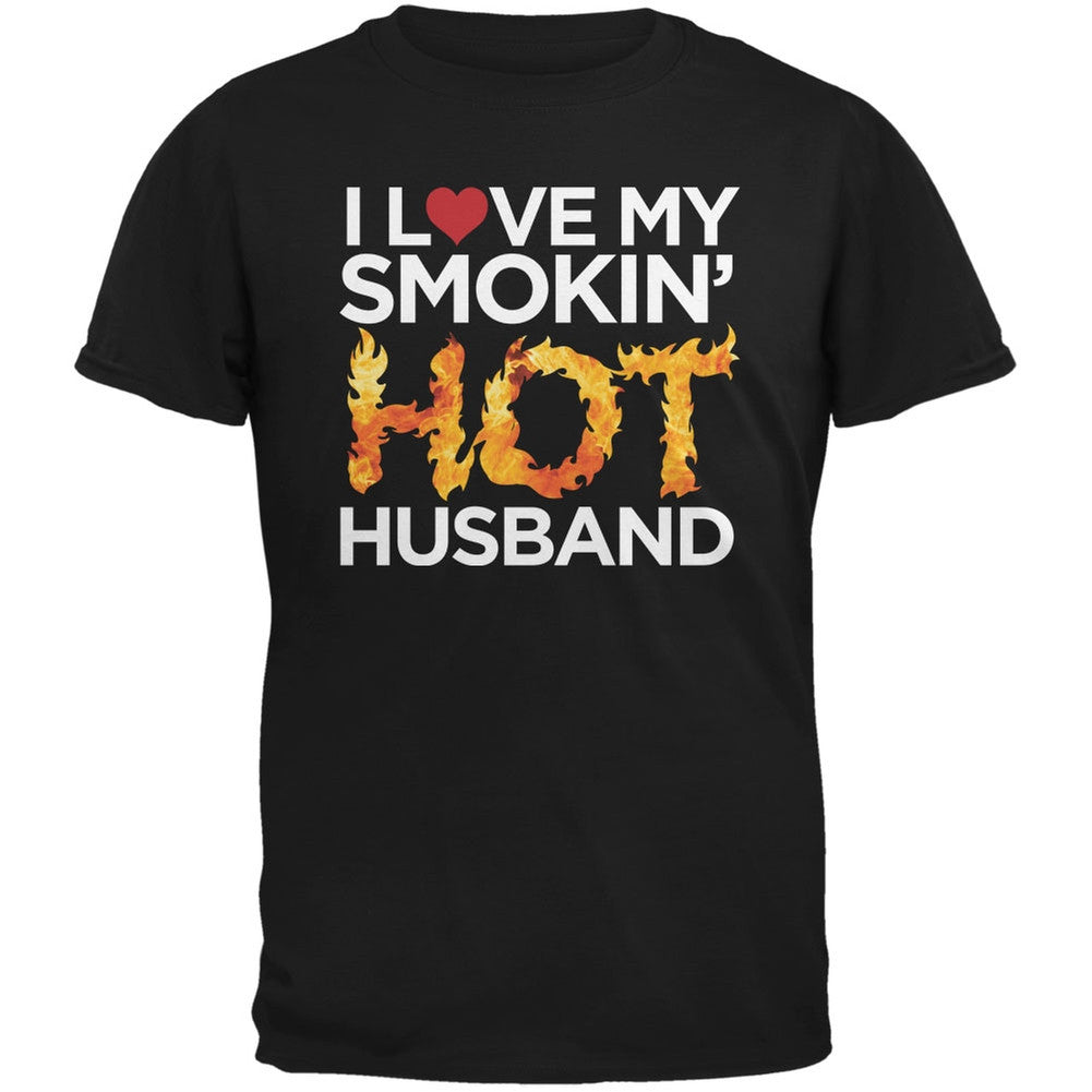 Valentine's Day Smokin Hot Husband Black Adult T-Shirt Men's T-Shirts Old Glory   