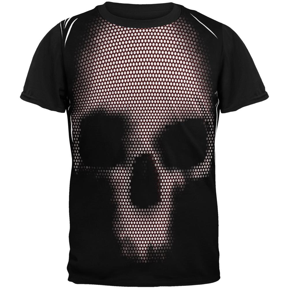 Halloween Circle Pattern Skull Adult Black Back T-Shirt Men's T-Shirts Old Glory LG Multi 