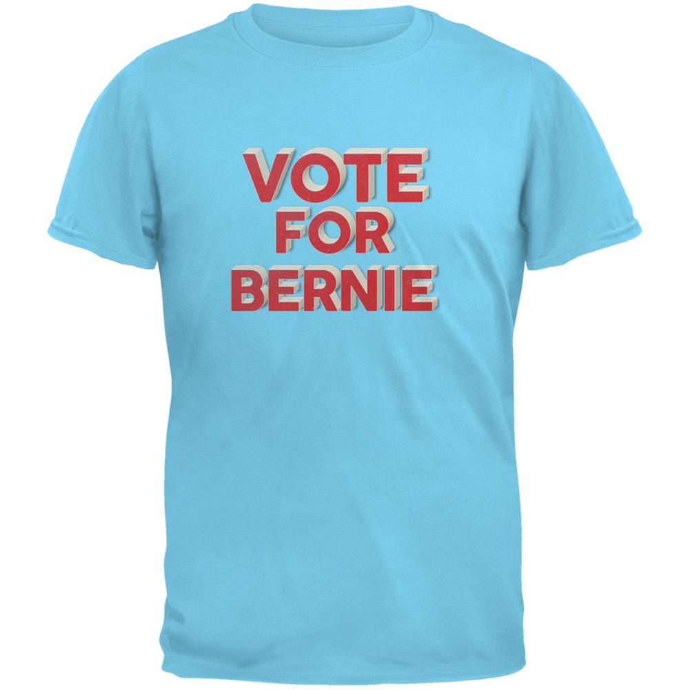 Election 2020 Vote For Bernie 3D Sky Adult T-Shirt Men's T-Shirts Old Glory LG Blue 