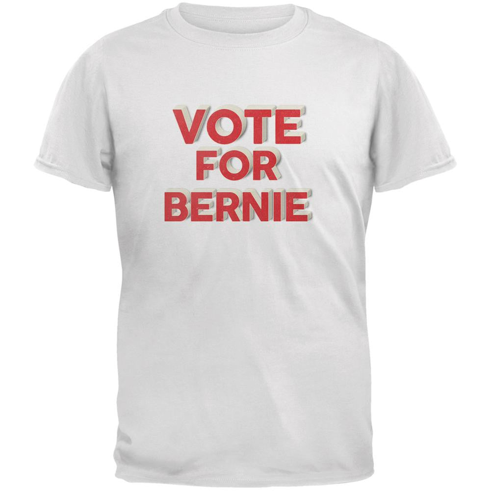 Election 2016 Vote For Bernie 3D White Adult T-Shirt Men's T-Shirts Old Glory 2XL White 