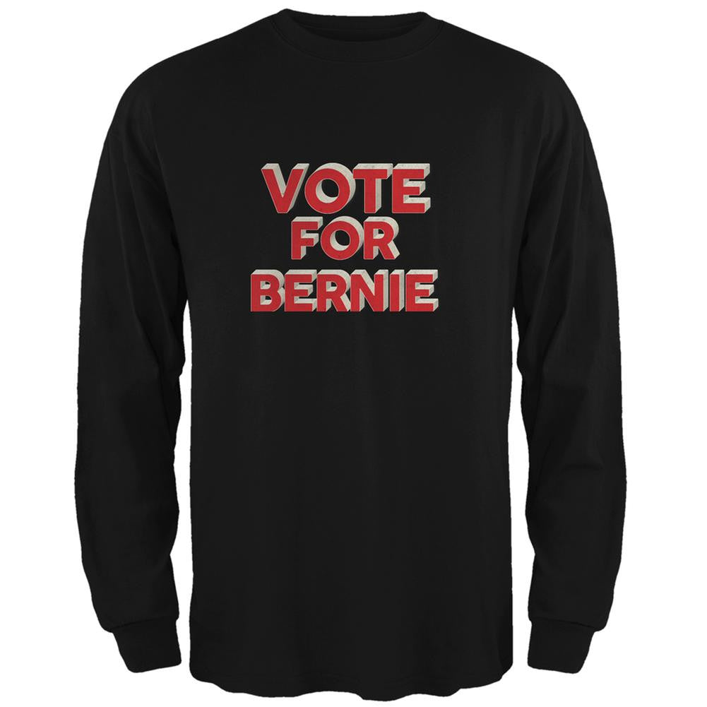 Election 2016 Vote For Bernie 3D Black Adult Long Sleeve T-Shirt Men's Long Sleeves Old Glory 2XL Black 