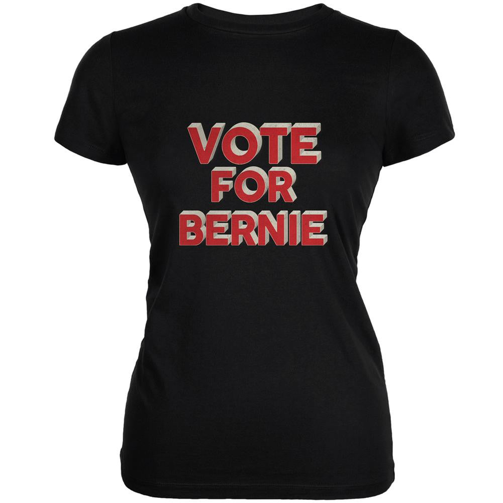 Election 2016 Vote For Bernie 3D Black Juniors Soft T-Shirt Juniors T-Shirts Old Glory 2XL Black 