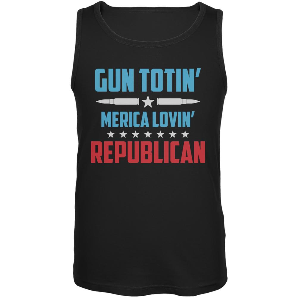 Gun Totin' Merica Lovin' Republican Black Adult Tank Top Men's Tank Tops Old Glory 2XL Black 