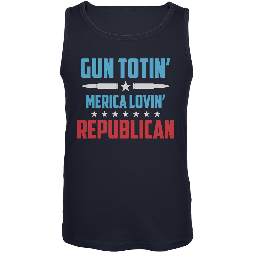 Gun Totin' Merica Lovin' Republican Navy Adult Tank Top Men's Tank Tops Old Glory 2XL Blue 