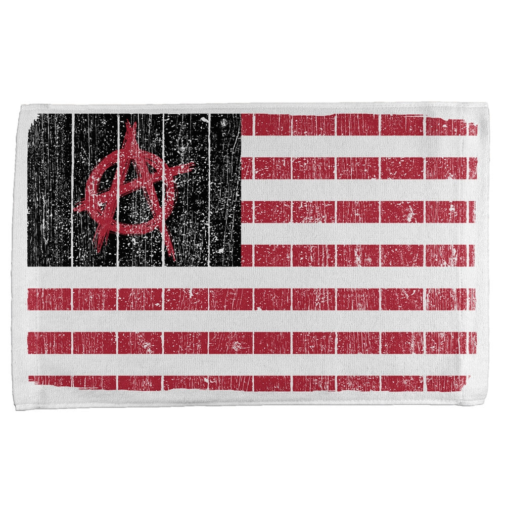 American Anarchy Flag Distressed All Over Sport Towel Sports Towels global   