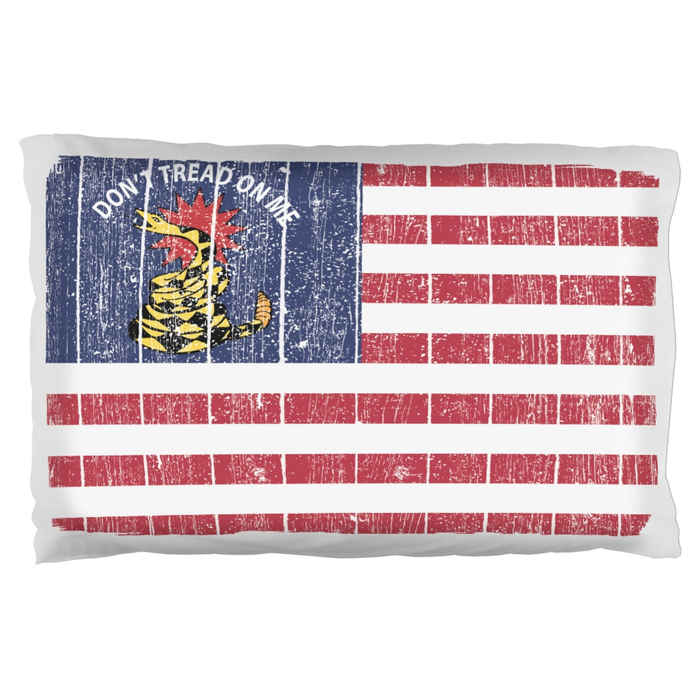 American Gadsden Flag Distressed Pillow Case Pillowcases Old Glory OS Multi 