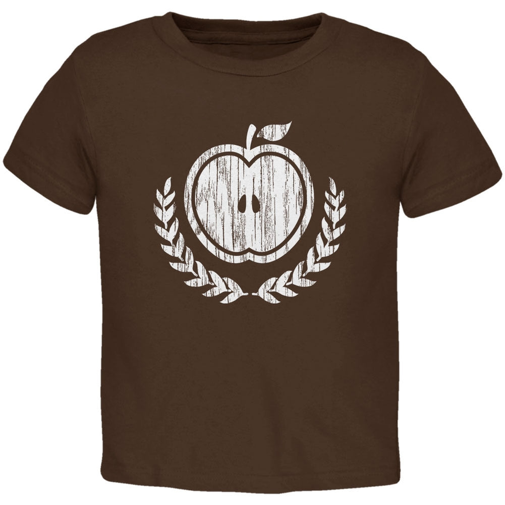 Baby Shower Theme Apple of My Eye Rustic Brown Toddler T-Shirt Toddler T-Shirts Old Glory 2T Brown 