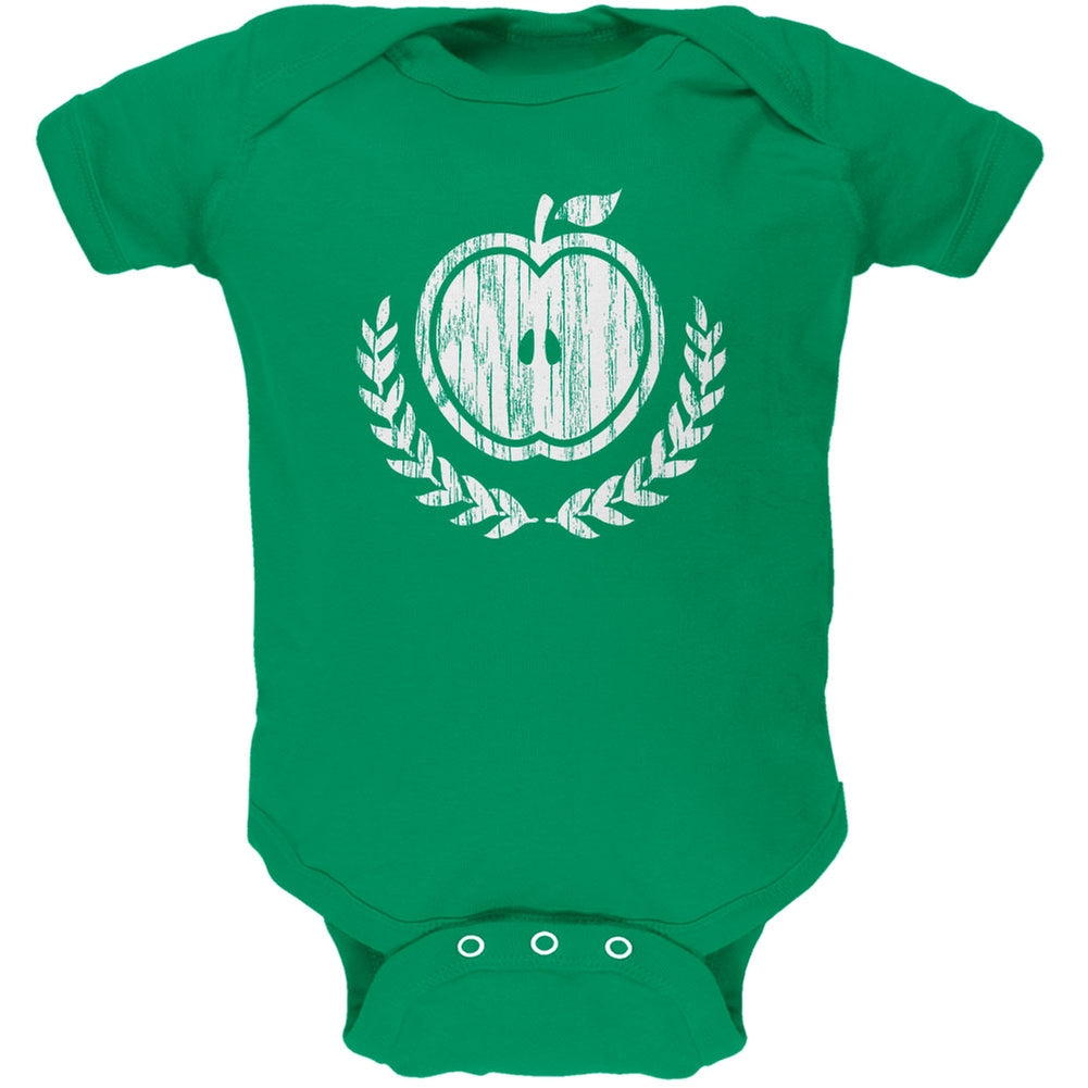 Baby Shower Theme Apple of My Eye Rustic Kelly Green Soft Baby One Piece Baby One Piece Old Glory 0-3M Green 