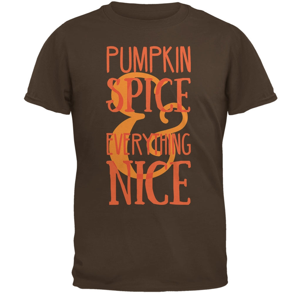 Autumn Pumpkin Spice & Everything Nice Brown Adult T-Shirt Men's T-Shirts Old Glory 2XL Brown 