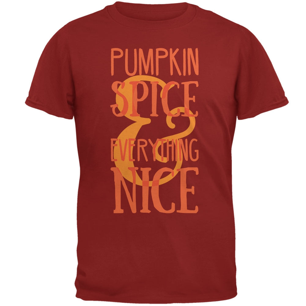 Autumn Pumpkin Spice & Everything Nice Cardinal Red Adult T-Shirt Men's T-Shirts Old Glory 2XL Red 