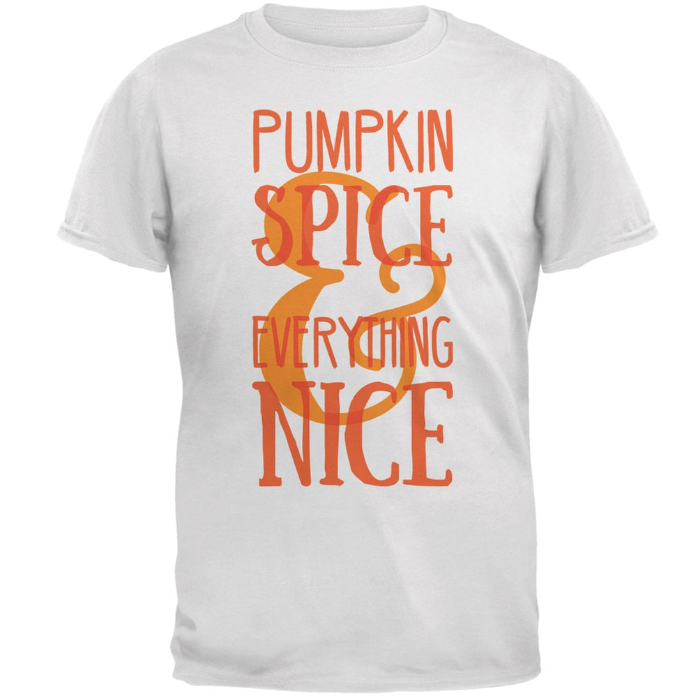 Autumn Pumpkin Spice & Everything Nice White Adult T-Shirt Men's T-Shirts Old Glory 2XL White 