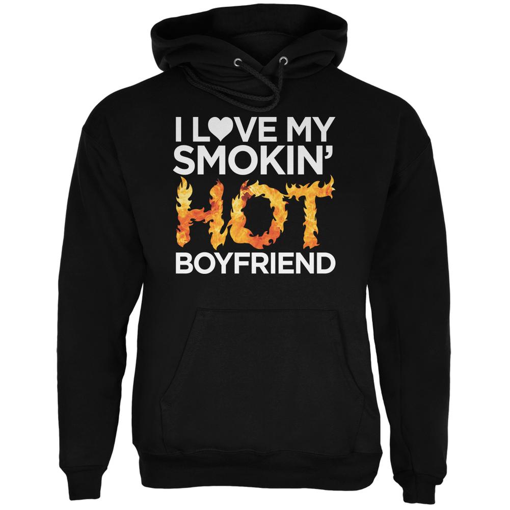 Valentine's Day Smokin Hot Boyfriend Black Adult Hoodie Men's Hoodies Old Glory 2XL Black 