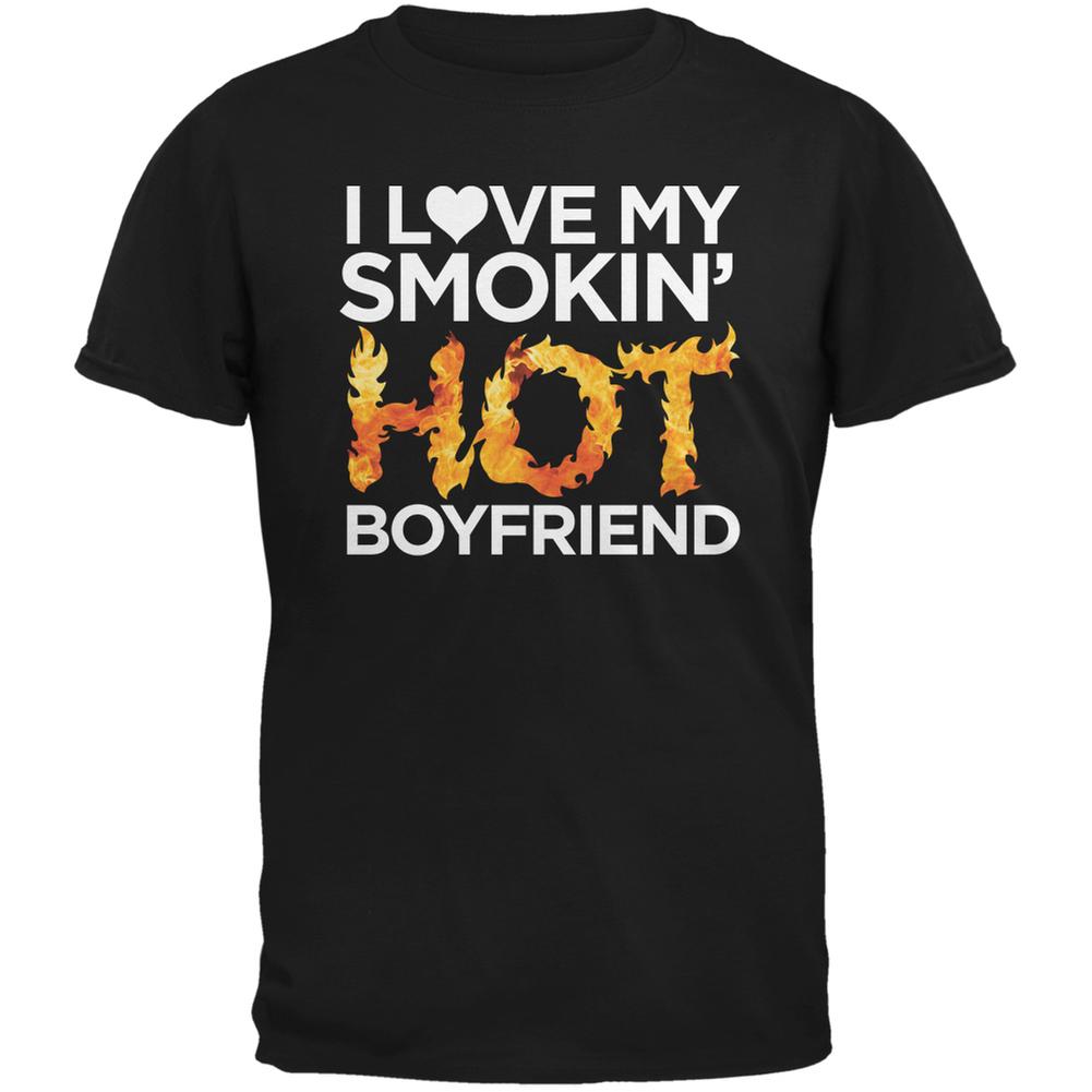 Valentine's Day Smokin Hot Boyfriend Black Adult T-Shirt Men's T-Shirts Old Glory 2XL Black 