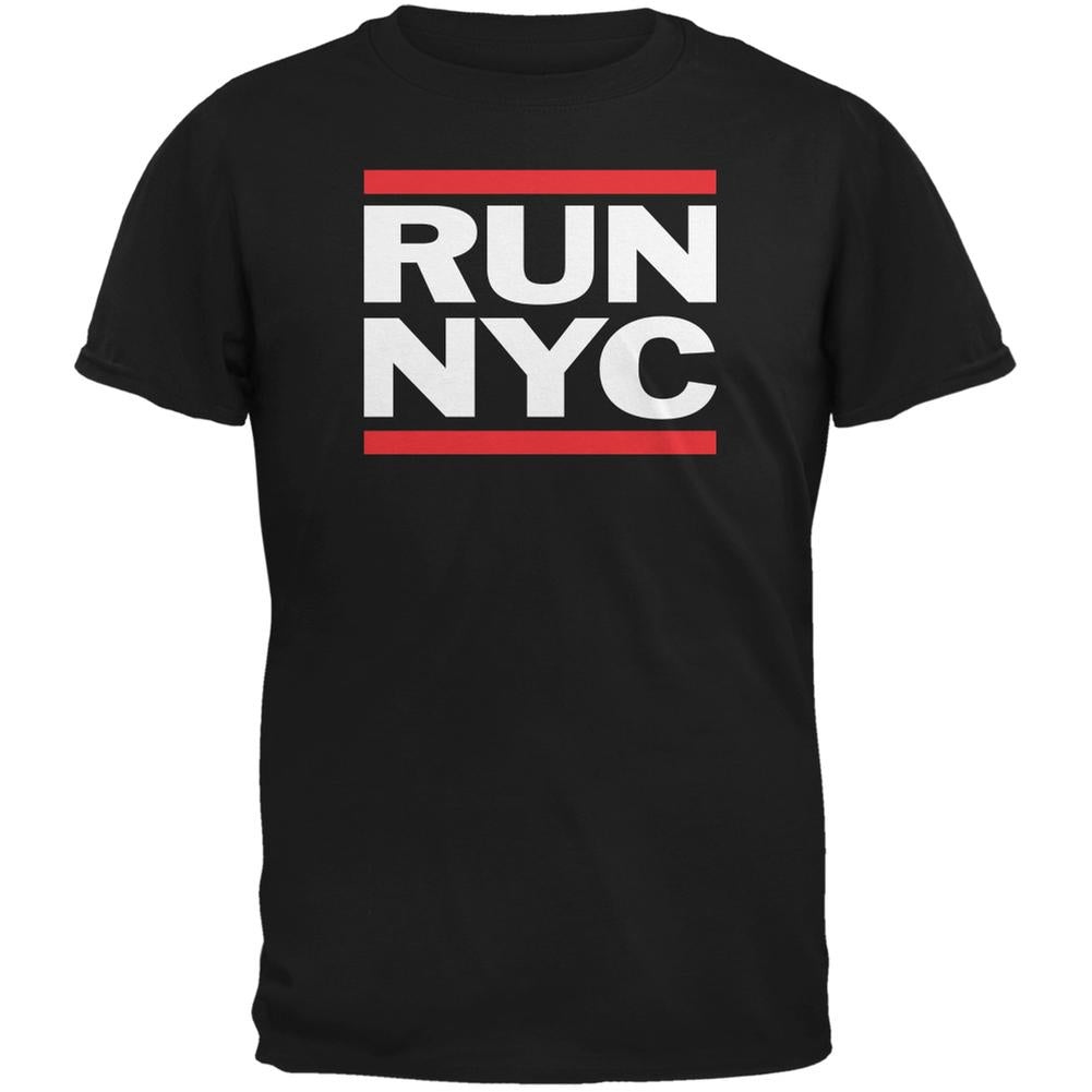 RUN NYC Black Adult T-Shirt Men's T-Shirts Old Glory 2XL Black 