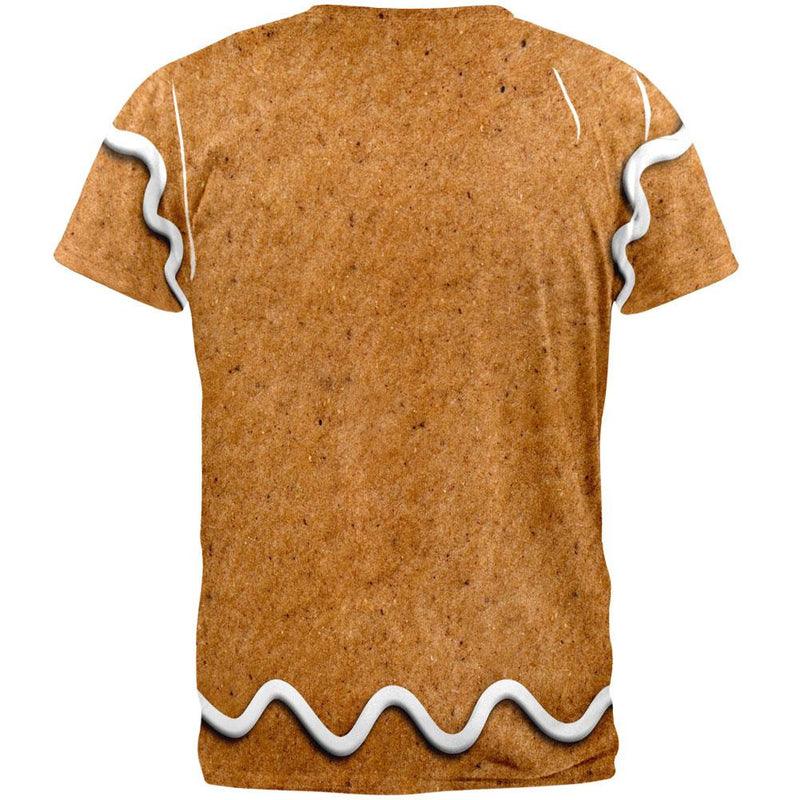 Gingerbread Man Costume All Over Adult T-Shirt Men's T-Shirts Old Glory   