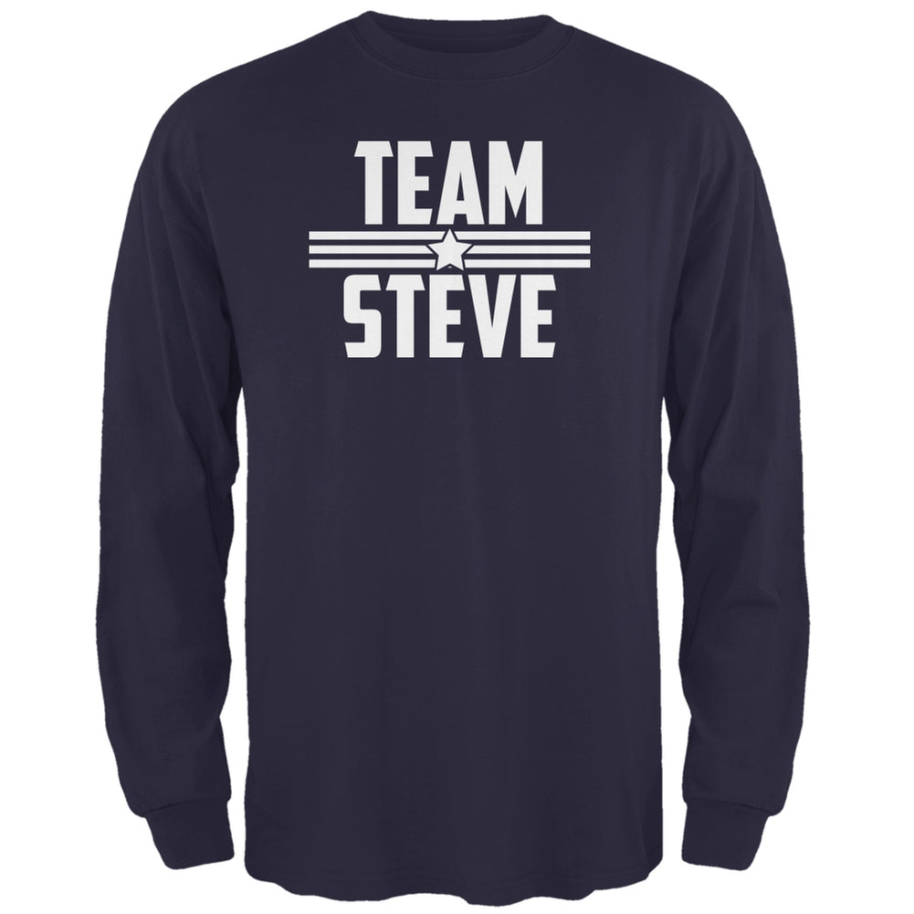 Civil War Team Steve Navy Adult Long Sleeve T-Shirt Men's Long Sleeves Old Glory 2XL Blue 