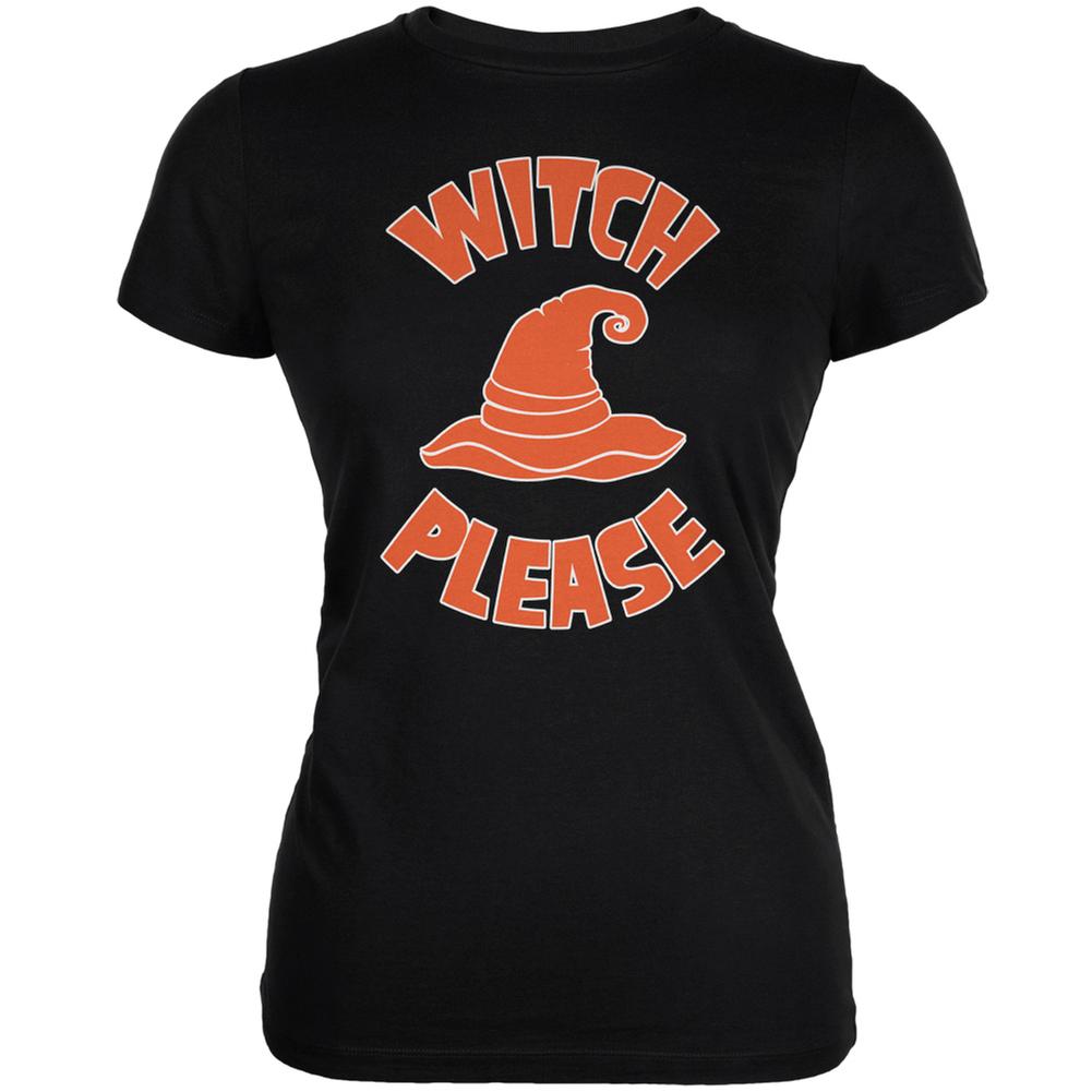 Halloween Witch Please Black Juniors Soft T-Shirt Juniors T-Shirts Old Glory 2XL Black 