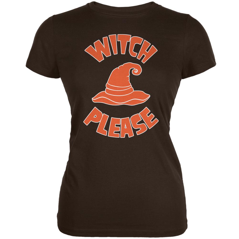 Halloween Witch Please Brown Juniors Soft T-Shirt Juniors T-Shirts Old Glory 2XL Brown 