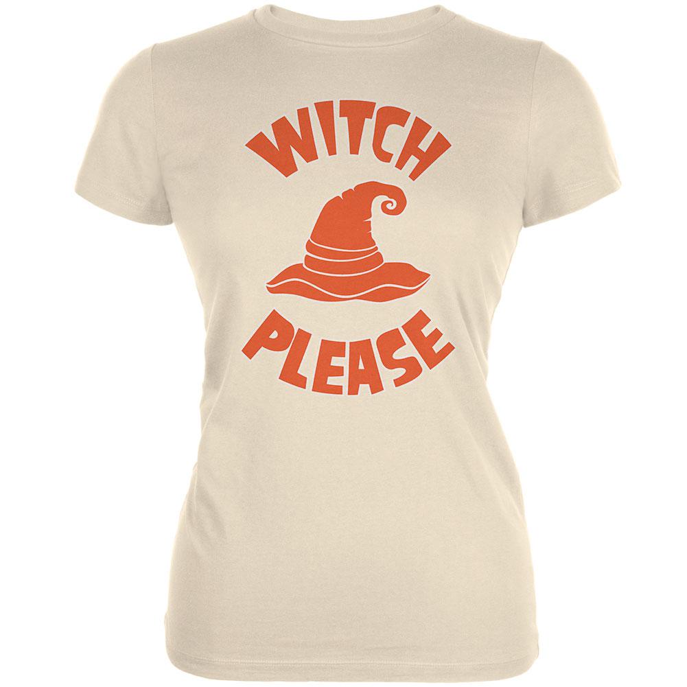 Halloween Witch Please Cream Juniors Soft T-Shirt Juniors T-Shirts Old Glory 2XL Off-White 